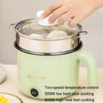 18cm Fast / Slow Gear+Non-stick Pot+Stainless Steel Steaming Grid Multifunctional Mini Electric Cooker - Image 5