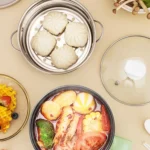 18cm Fast / Slow Gear+Non-stick Pot+Stainless Steel Steaming Grid Multifunctional Mini Electric Cooker - Image 9