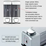 Double Head Wall Mounted Manual Press Soap Dispenser Shampoo Bottle Hand Wash Body Wash Dispenser, Color: - Image 4