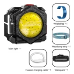 3 in 1 Mini Flashlight Wrist Light Headlight Waist Bag Light - Image 2