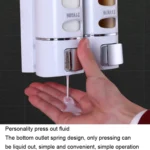 400ml Double Head Wall Mounted Manual Press Soap Dispenser Shampoo Bottle Hand Wash Body Wash Dispenser, Color: - Image 6