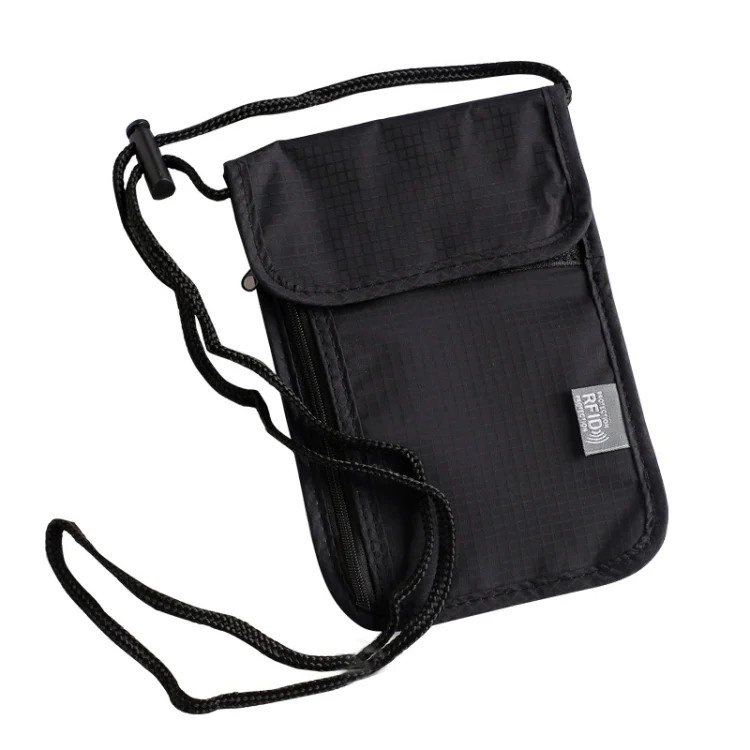 Anti-RFID Document Bag Card Radiation-proof Hanging Neck Chest Bag