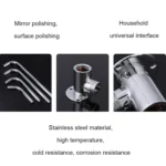 With Base Top Spray Rod Shower Tube Stainless Steel Shower Outlet Pipe Elbow - Image 10