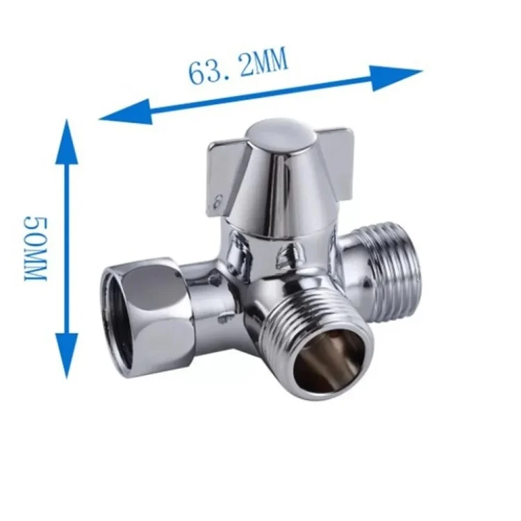 TBD06036520_1.webp Double Handle Brass 3 Way Shower Arm Diverter Valve Hand Held Showerhead Shower Splitter - Image 2