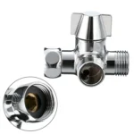 Double Handle Brass 3 Way Shower Arm Diverter Valve Hand Held Showerhead Shower Splitter - Image 4