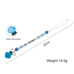 Infant Baby Pacifier Clip Chain Clay Crystal Anti-drop Heart Nipple Clip - Image 3