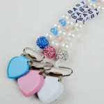 Infant Baby Pacifier Clip Chain Clay Crystal Anti-drop Heart Nipple Clip - Image 4