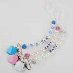 Infant Baby Pacifier Clip Chain Clay Crystal Anti-drop Heart Nipple Clip - Image 5