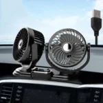 F621 Car Rotatable Turntable Silent Car Double Head Fan