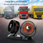 F621 Car Rotatable Turntable Silent Car Double Head Fan - Image 7
