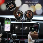 F621 Car Rotatable Turntable Silent Car Double Head Fan - Image 10