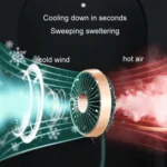 F304 Double-head Hose Built-in Lithium Battery USB Car Fan - Image 7