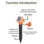SJZ057 Outdoor IP66 Waterproof Solar Ultrasonic Rat Repeller Orchard Ultrasonic Animal Repeller - Image 4