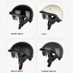 SOMAN Motorcycle Half Helmet Adjustable Helmet With Inner Mirror - Image 2