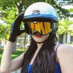 SOMAN Motorcycle Half Helmet Adjustable Helmet With Inner Mirror - Image 12