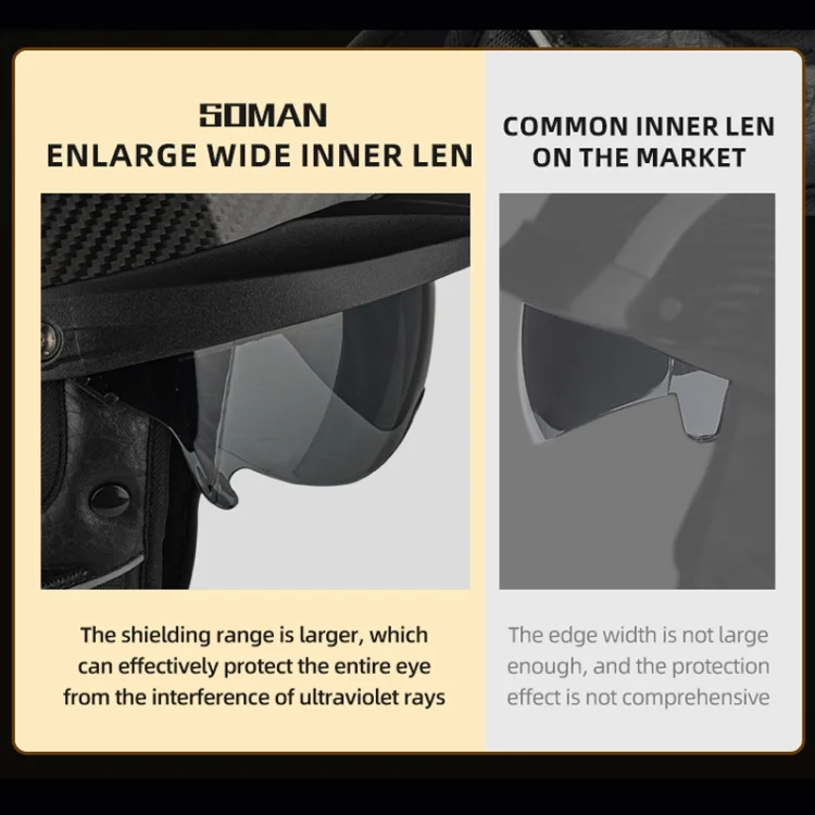 TBD06036843_B6.webp SOMAN Motorcycle Half Helmet Adjustable Helmet With Inner Mirror - Image 7
