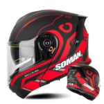 SOMAN Racing Motorcycle Double Lens Riding Safety Helmet
