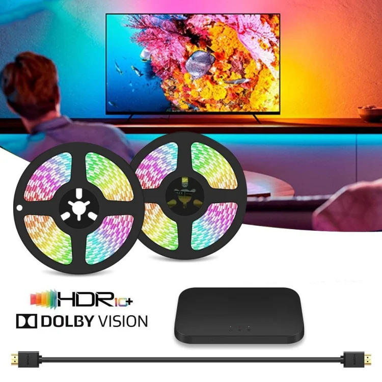 HDMI 2.0-PRO Smart Ambient TV Led Backlight Led Strip Lights Kit Work With TUYA APP Alexa Voice Google Assistant