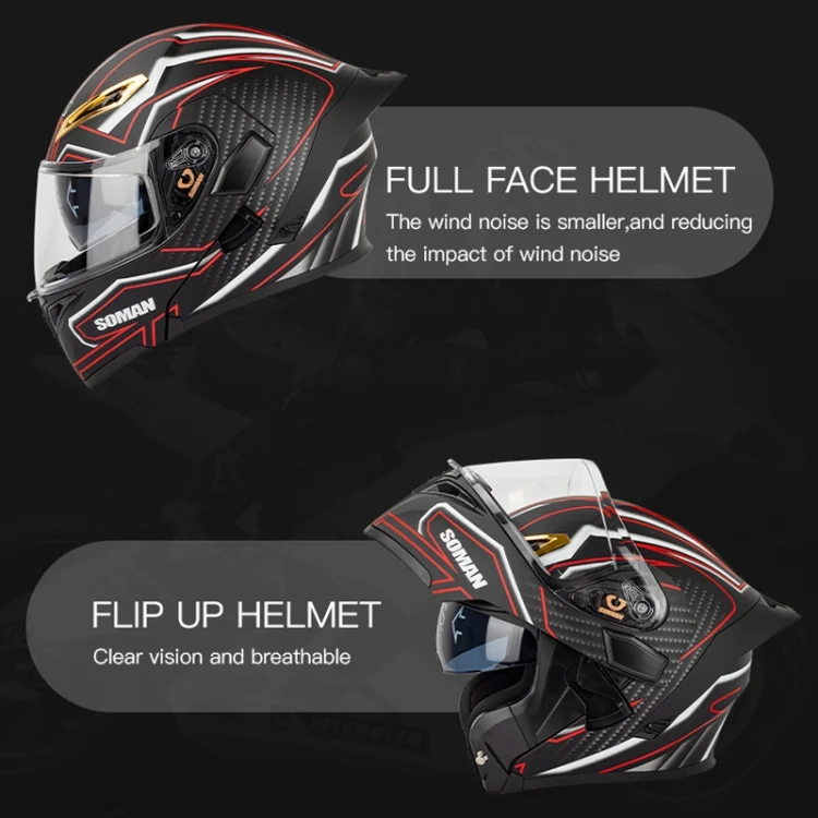 TBD06036892_B4.webp SOMAN Motorcycle Dual Lens Riding Peel-Off Full Coverage Helmet - Image 5