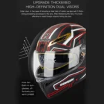 SOMAN Motorcycle Dual Lens Riding Peel-Off Full Coverage Helmet - Image 7
