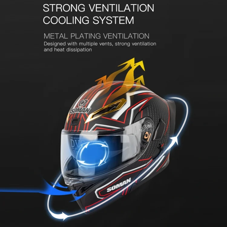 TBD06036892_B8.webp SOMAN Motorcycle Dual Lens Riding Peel-Off Full Coverage Helmet - Image 9