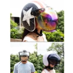 Motorcycle Helmet Three-Button Windproof Lens With Bracket - Image 5
