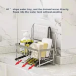 Stainless Steel Sponge Drainer Rack Multifunctional Storage Shelf - Image 2