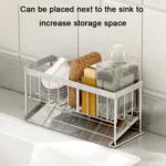 Stainless Steel Sponge Drainer Rack Multifunctional Storage Shelf - Image 4