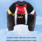GXT Electric Vehicle Four Seasons Sun Protection & Windshield Double Lens Helmet - Image 7