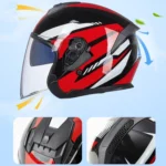 GXT Electric Vehicle Four Seasons Sun Protection & Windshield Double Lens Helmet - Image 8