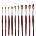 Red Wood Handle Kolinsky Hair Nail Art Brush - Image 2