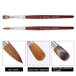 Red Wood Handle Kolinsky Hair Nail Art Brush - Image 4