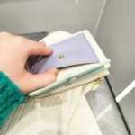 PU Leather Short Color Matching Folding Wallet Mini Portable Wallet - Image 4