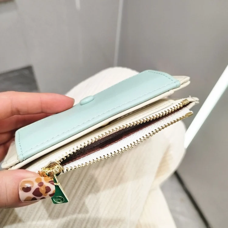 TBD06037184_B4.webp PU Leather Short Color Matching Folding Wallet Mini Portable Wallet - Image 5