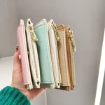 PU Leather Short Color Matching Folding Wallet Mini Portable Wallet - Image 7