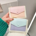 PU Leather Short Color Matching Folding Wallet Mini Portable Wallet - Image 8