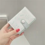 Cartoon Cute Bear Printed Wallet Large Capacity Buckle Tri-Fold Short Wallet