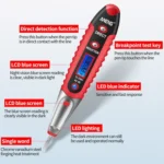 ANENG VD700 2pcs Sound and Light Alarm Non-contact Digital Display Sensor Multi-function Test Pen - Image 4