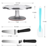 7 In 1 Aluminum Alloy Cake Turntable Piping Tip Set DIY Baking Tools - Image 2