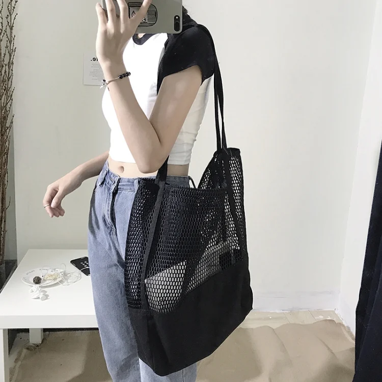 TBD060373201A_2.webp Transparent Mesh Single Shoulder Bag Student Bag - Image 3
