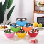 Double-Layer Stainless Steel Bowl With Lid Children Dinner Insulated Rice Bowl - Image 2
