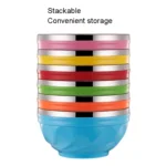 Double-Layer Stainless Steel Bowl With Lid Children Dinner Insulated Rice Bowl - Image 4