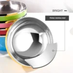 Double-Layer Stainless Steel Bowl With Lid Children Dinner Insulated Rice Bowl - Image 6