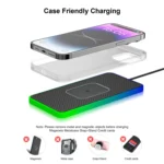 2 In 1 15W Car Mobile Phone Wireless Charger Non-slip Mat with Colorful Light - Image 3