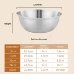 304 Stainless Steel Cooking Basin With Scale Thickening Mixing Basin Salad Bowl - Image 11