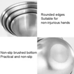 304 Stainless Steel Cooking Basin With Scale Thickening Mixing Basin Salad Bowl - Image 3