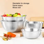 304 Stainless Steel Cooking Basin With Scale Thickening Mixing Basin Salad Bowl - Image 7