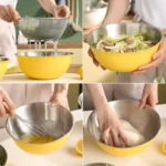 304 Stainless Steel Food Grade Dishes Bowl Kitchen Baking Stirring Bowl Vegetables Sandwood Basin - Image 8