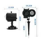 Not Easy To Fade Card Pattern 9W Double Cylinder Water Pattern Christmas Projection Light - Image 2