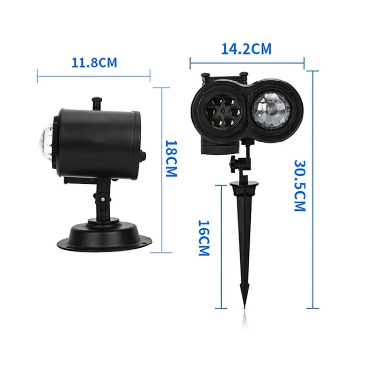 TBD06037423_B1.webp Not Easy To Fade Card Pattern 9W Double Cylinder Water Pattern Christmas Projection Light - Image 2